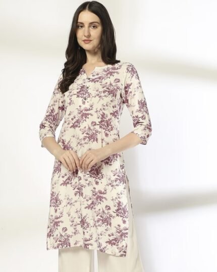 Women Floral Print Straight Kurta